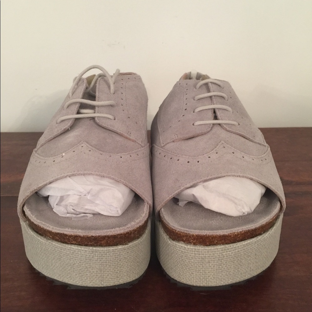 NWOT Australian Luxe Sued Lace-up Platform Sandal